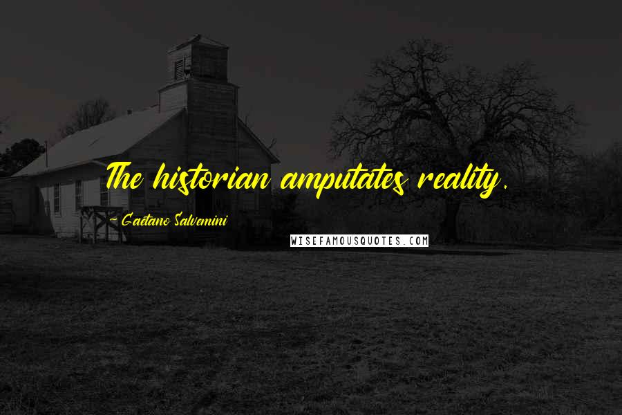 Gaetano Salvemini Quotes: The historian amputates reality.