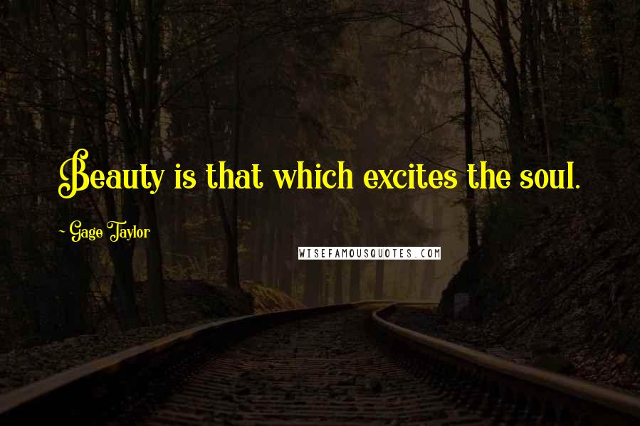 Gage Taylor Quotes: Beauty is that which excites the soul.