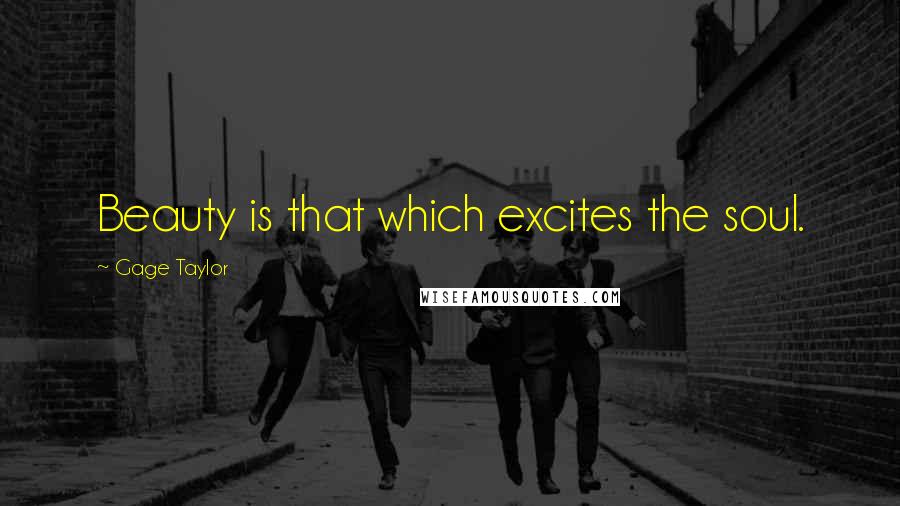 Gage Taylor Quotes: Beauty is that which excites the soul.