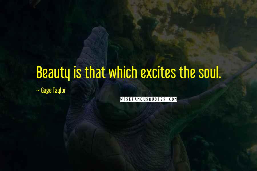 Gage Taylor Quotes: Beauty is that which excites the soul.