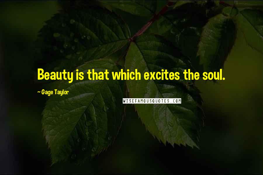 Gage Taylor Quotes: Beauty is that which excites the soul.