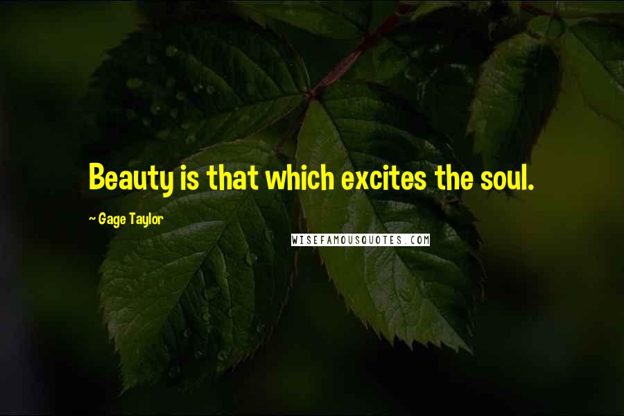 Gage Taylor Quotes: Beauty is that which excites the soul.