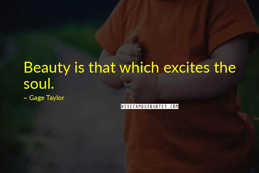 Gage Taylor Quotes: Beauty is that which excites the soul.