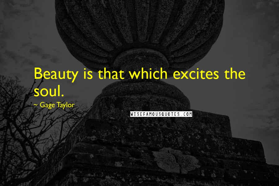 Gage Taylor Quotes: Beauty is that which excites the soul.