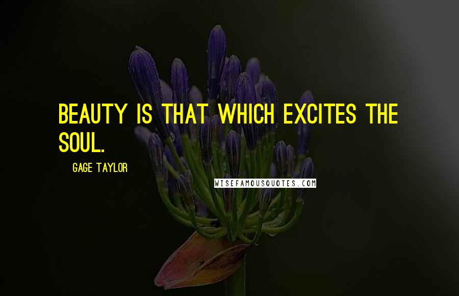 Gage Taylor Quotes: Beauty is that which excites the soul.