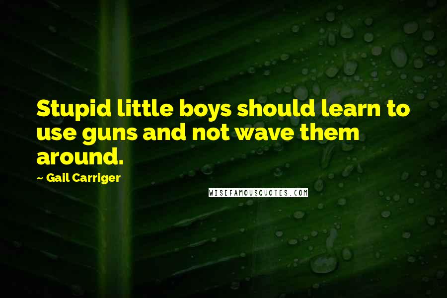 Gail Carriger Quotes: Stupid little boys should learn to use guns and not wave them around.