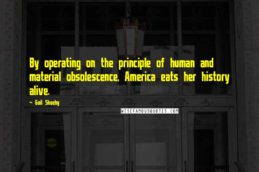 Gail Sheehy Quotes: By operating on the principle of human and material obsolescence, America eats her history alive.