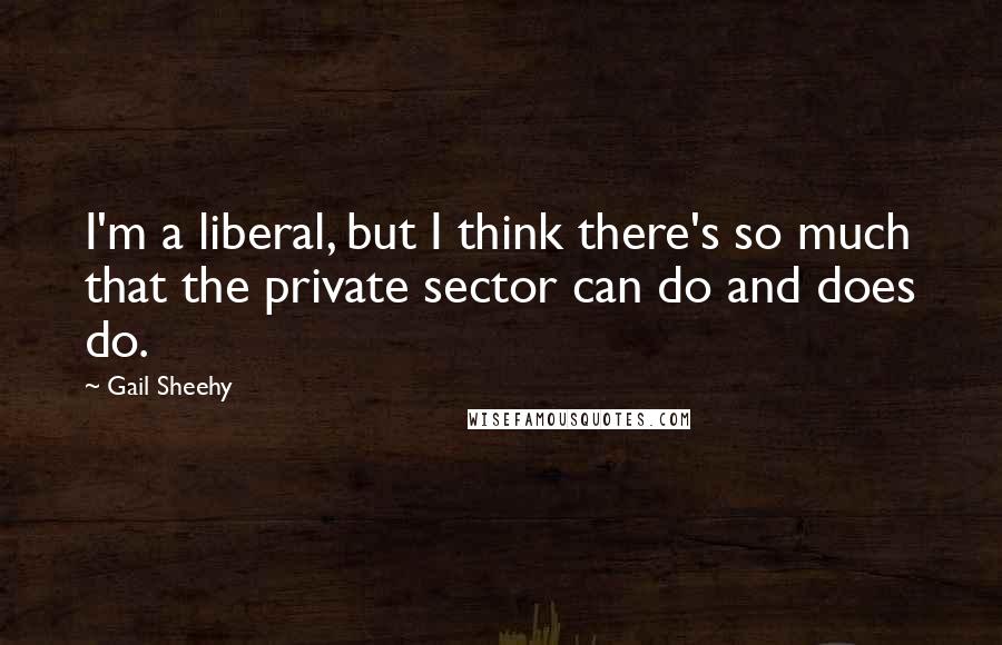 Gail Sheehy Quotes: I'm a liberal, but I think there's so much that the private sector can do and does do.