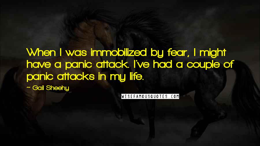 Gail Sheehy Quotes: When I was immobilized by fear, I might have a panic attack. I've had a couple of panic attacks in my life.