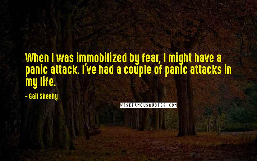 Gail Sheehy Quotes: When I was immobilized by fear, I might have a panic attack. I've had a couple of panic attacks in my life.