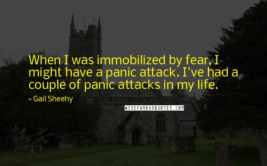 Gail Sheehy Quotes: When I was immobilized by fear, I might have a panic attack. I've had a couple of panic attacks in my life.