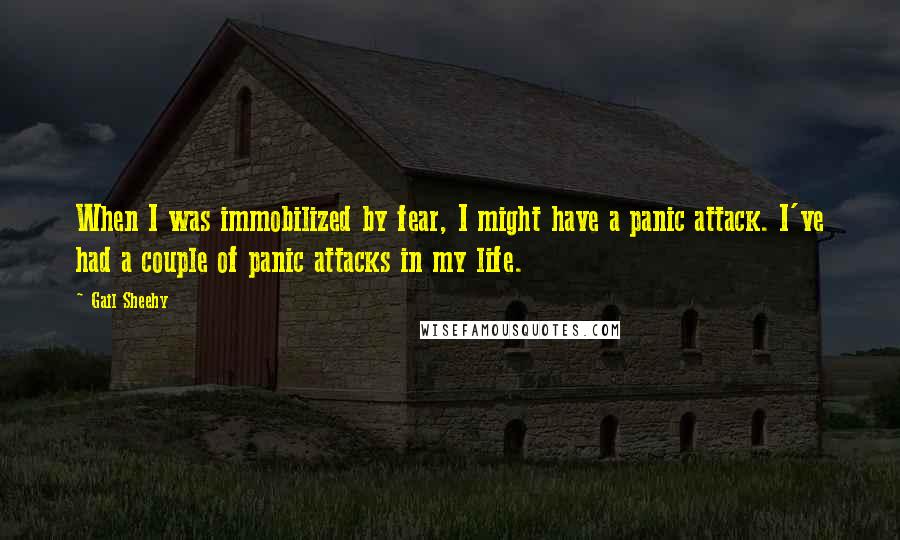 Gail Sheehy Quotes: When I was immobilized by fear, I might have a panic attack. I've had a couple of panic attacks in my life.