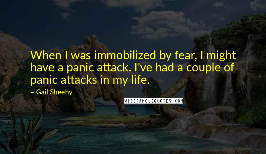Gail Sheehy Quotes: When I was immobilized by fear, I might have a panic attack. I've had a couple of panic attacks in my life.
