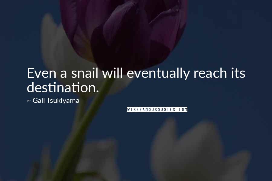 Gail Tsukiyama Quotes: Even a snail will eventually reach its destination.