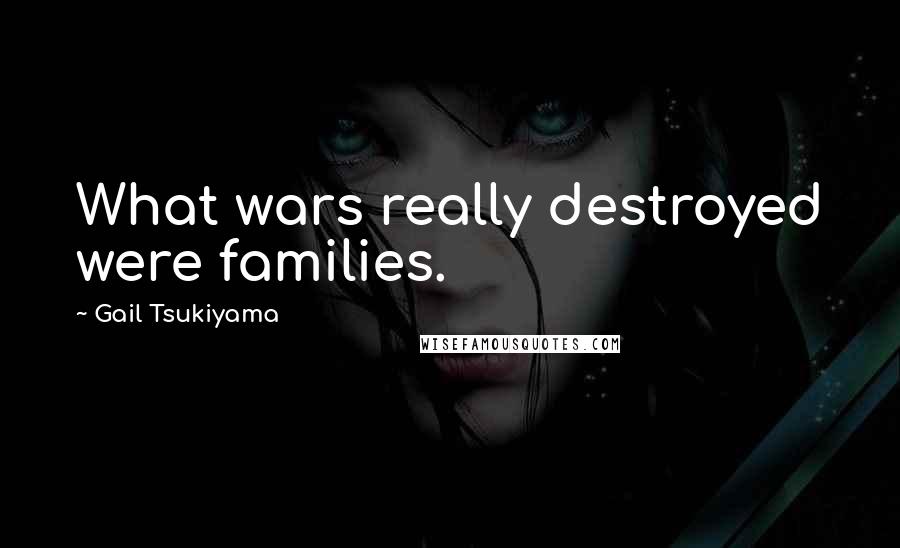 Gail Tsukiyama Quotes: What wars really destroyed were families.