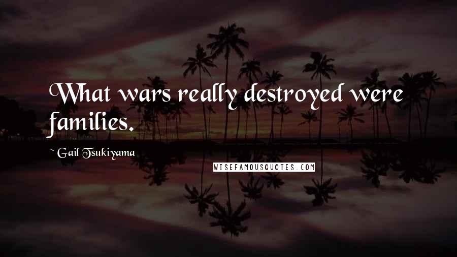 Gail Tsukiyama Quotes: What wars really destroyed were families.