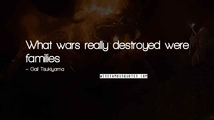 Gail Tsukiyama Quotes: What wars really destroyed were families.