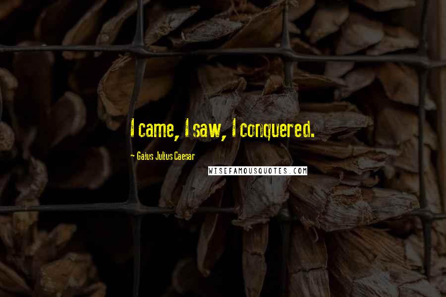Gaius Julius Caesar Quotes: I came, I saw, I conquered.