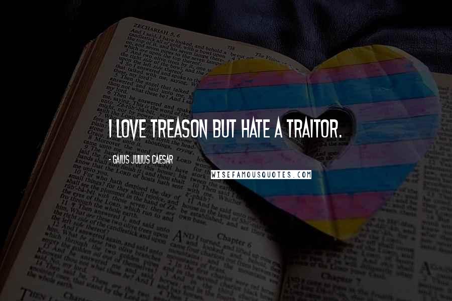 Gaius Julius Caesar Quotes: I love treason but hate a traitor.