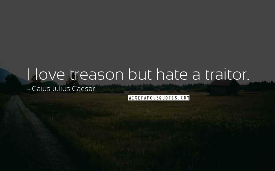 Gaius Julius Caesar Quotes: I love treason but hate a traitor.