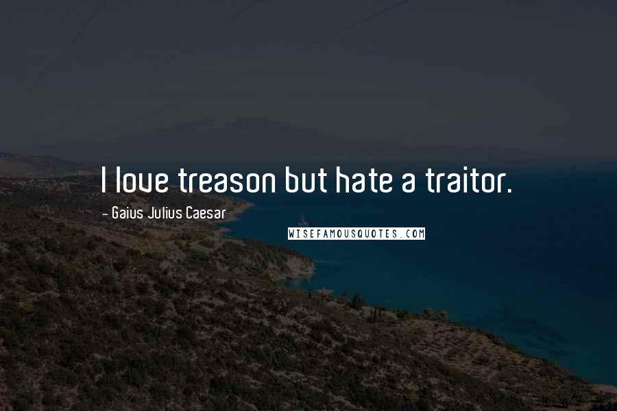 Gaius Julius Caesar Quotes: I love treason but hate a traitor.