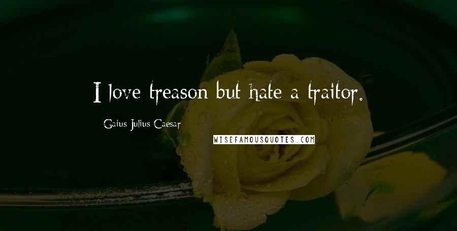 Gaius Julius Caesar Quotes: I love treason but hate a traitor.