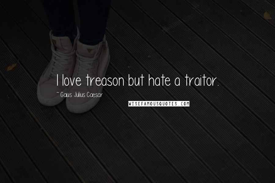 Gaius Julius Caesar Quotes: I love treason but hate a traitor.