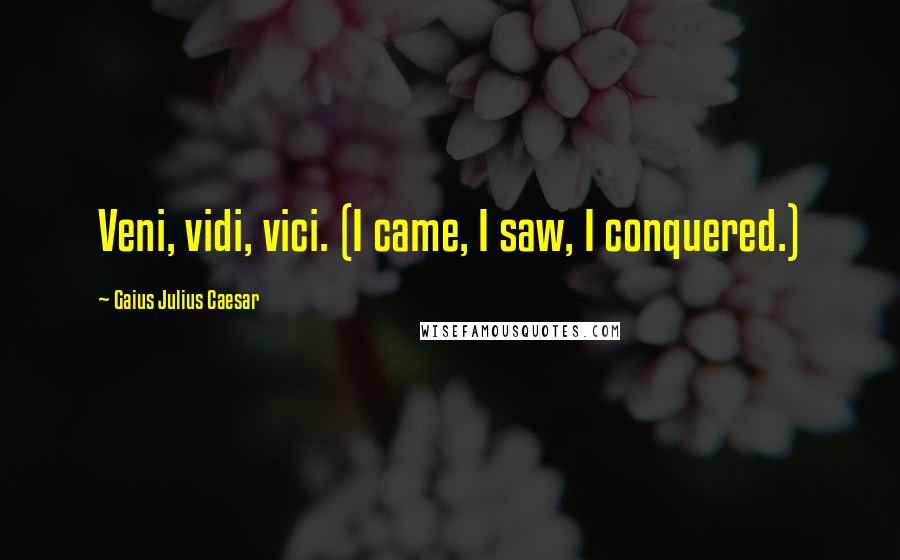 Gaius Julius Caesar Quotes: Veni, vidi, vici. (I came, I saw, I conquered.)