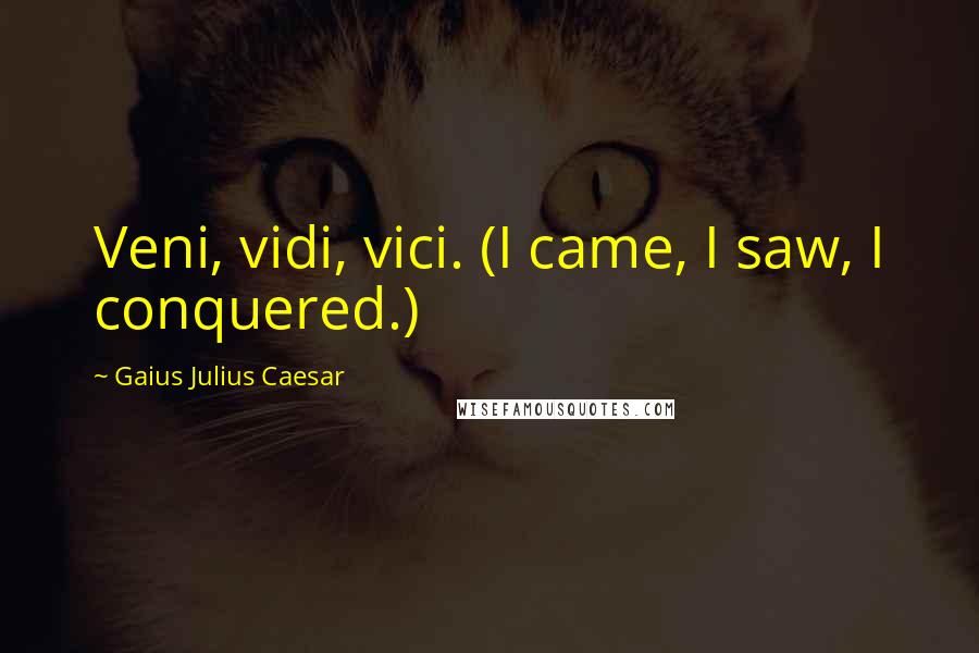 Gaius Julius Caesar Quotes: Veni, vidi, vici. (I came, I saw, I conquered.)