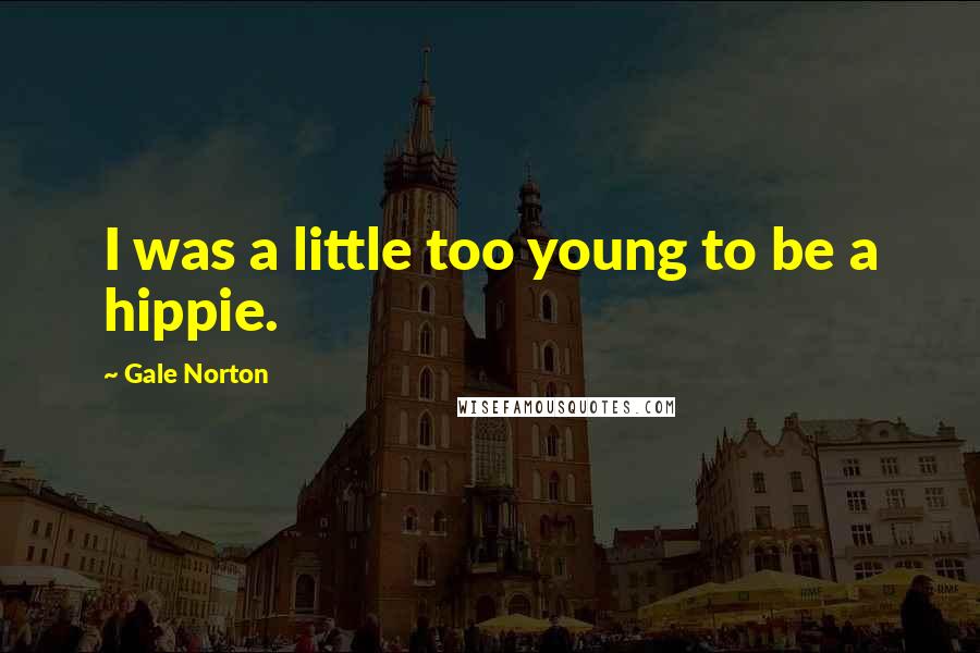 Gale Norton Quotes: I was a little too young to be a hippie.