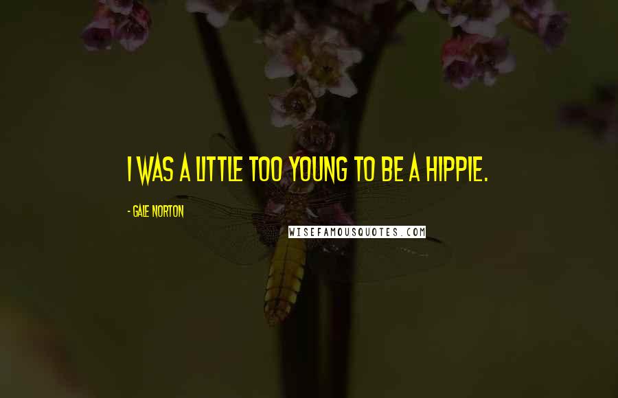 Gale Norton Quotes: I was a little too young to be a hippie.