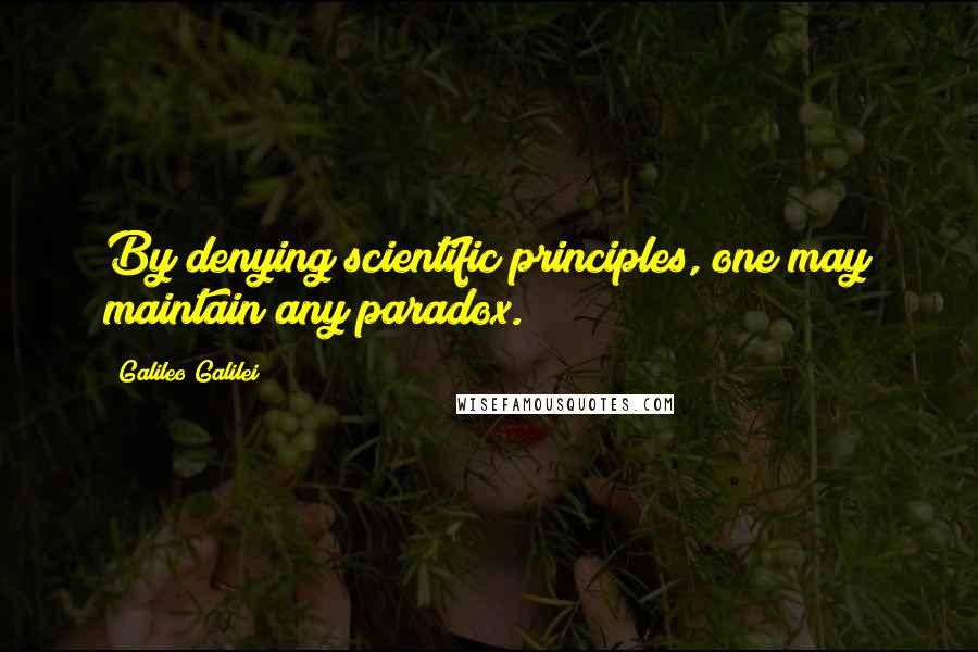Galileo Galilei Quotes: By denying scientific principles, one may maintain any paradox.