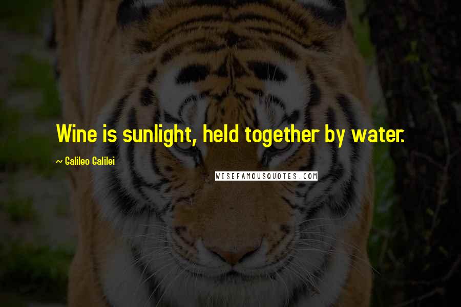 Galileo Galilei Quotes: Wine is sunlight, held together by water.
