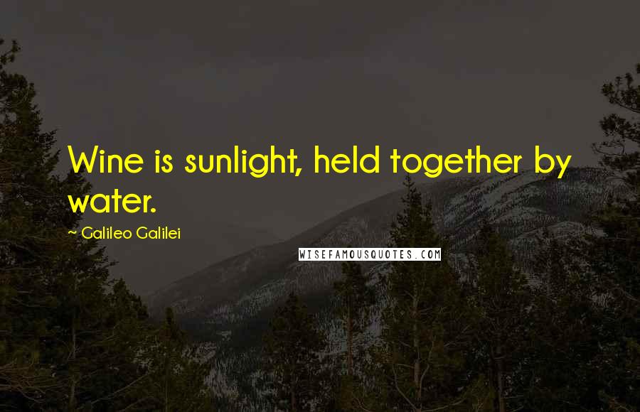 Galileo Galilei Quotes: Wine is sunlight, held together by water.