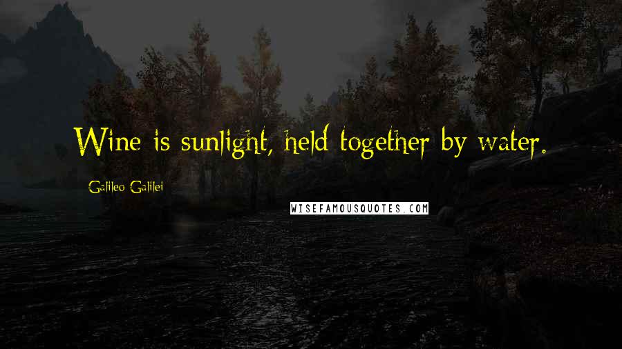Galileo Galilei Quotes: Wine is sunlight, held together by water.