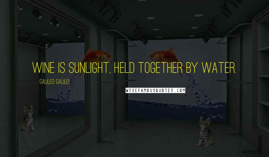 Galileo Galilei Quotes: Wine is sunlight, held together by water.