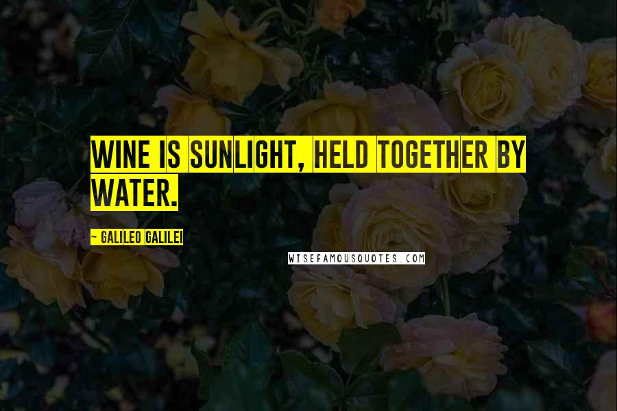 Galileo Galilei Quotes: Wine is sunlight, held together by water.