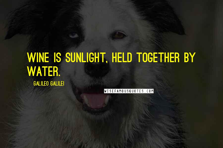 Galileo Galilei Quotes: Wine is sunlight, held together by water.