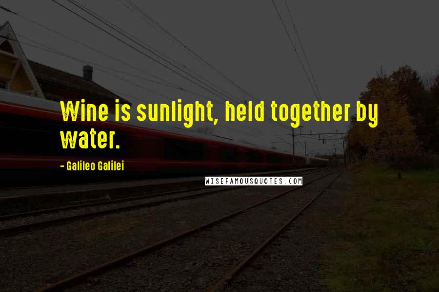 Galileo Galilei Quotes: Wine is sunlight, held together by water.