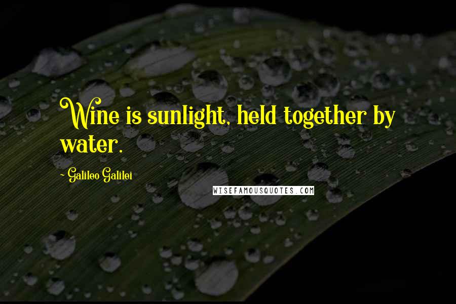 Galileo Galilei Quotes: Wine is sunlight, held together by water.
