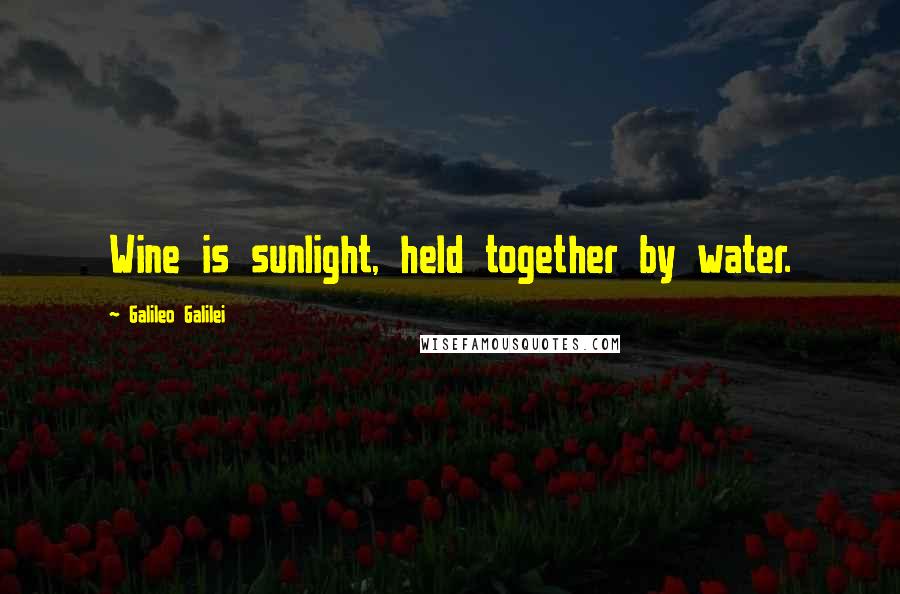 Galileo Galilei Quotes: Wine is sunlight, held together by water.