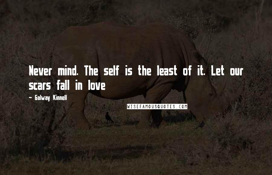 Galway Kinnell Quotes: Never mind. The self is the least of it. Let our scars fall in love