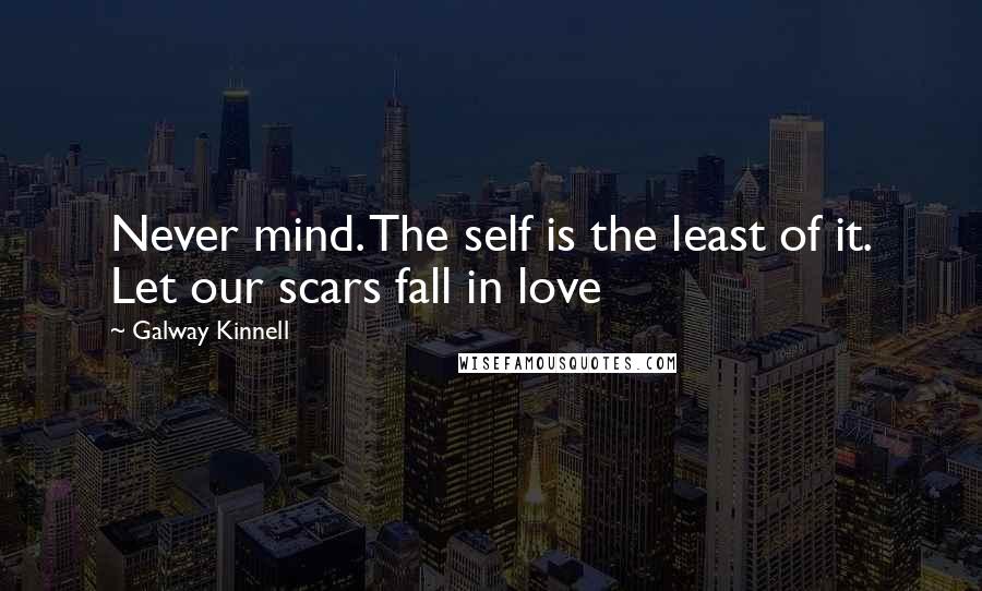 Galway Kinnell Quotes: Never mind. The self is the least of it. Let our scars fall in love