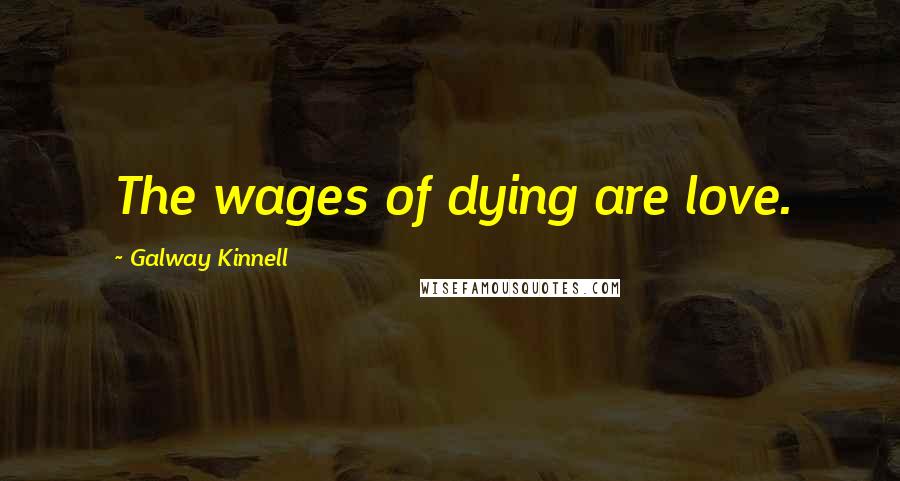 Galway Kinnell Quotes: The wages of dying are love.