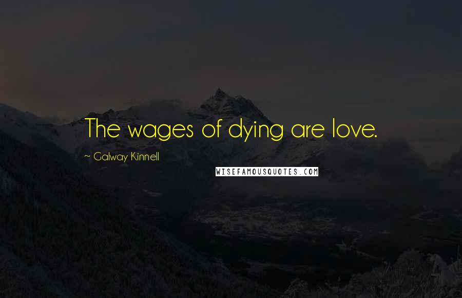Galway Kinnell Quotes: The wages of dying are love.