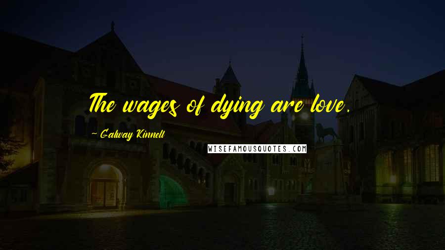 Galway Kinnell Quotes: The wages of dying are love.