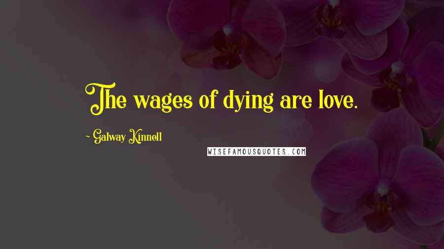 Galway Kinnell Quotes: The wages of dying are love.