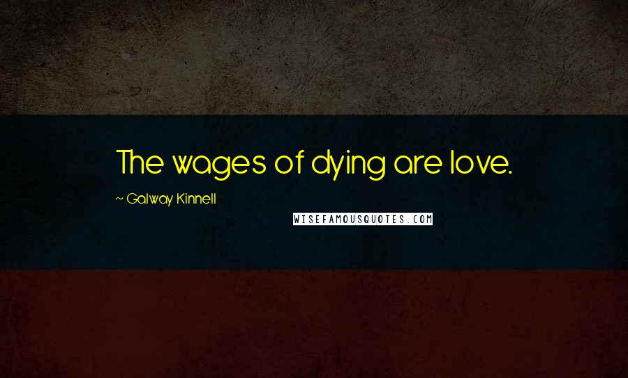 Galway Kinnell Quotes: The wages of dying are love.