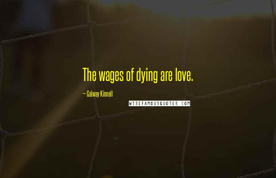 Galway Kinnell Quotes: The wages of dying are love.