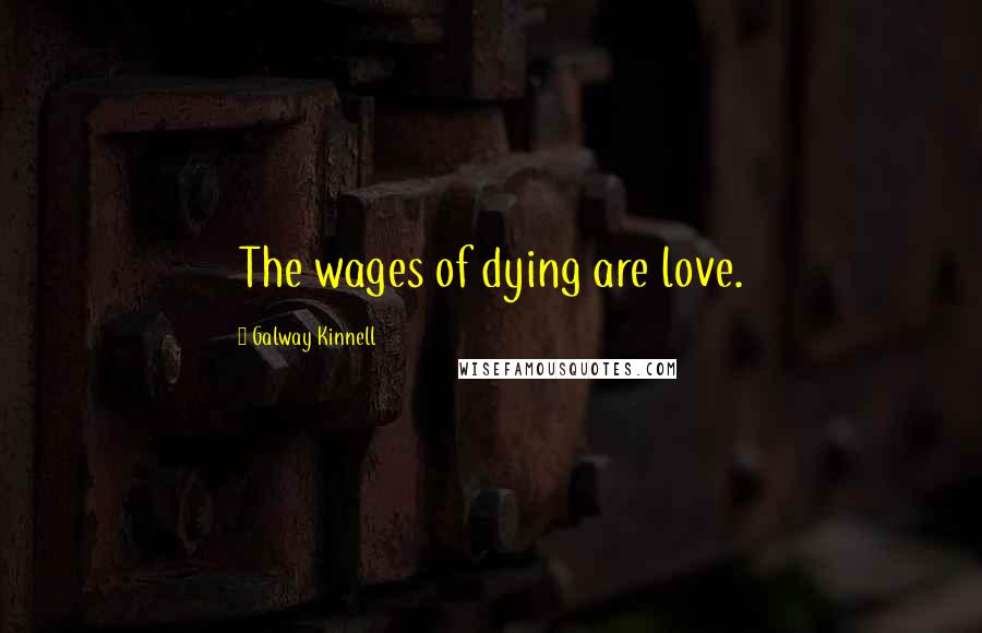 Galway Kinnell Quotes: The wages of dying are love.